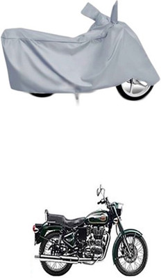 Toy Ville Two Wheeler Cover for Royal Enfield(Silver)