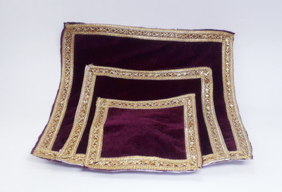 R D Handicraft Pooja Chowki Aasan Altar Cloth(Pack of 3)