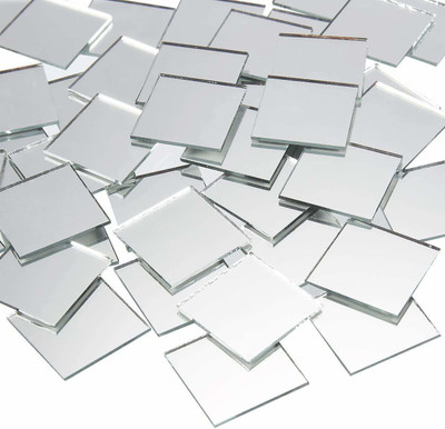 Crafto 12mm Square Shape Mirrors (100 pcs) ( 1.5 Centimeter)