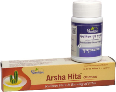 Dhootpapeshwar A Combo of Panchatikta Ghruta Guggul And Arsha Hita Ointment(Pack of 4, 60 Tablets, 30 g)