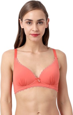 taabu Women T-Shirt Lightly Padded Bra(Orange)