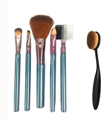 AVEU 5 Pc Make Brush Set with 1 Pc Oval Foundation Brush (Pack of 6)(Pack of 6)