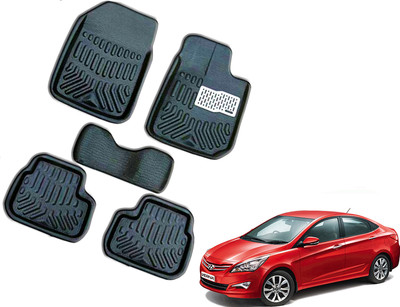 WolkomHome Plastic 3D Mat For  Hyundai Verna Fluidic(Black)