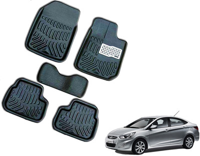 WolkomHome Plastic 3D Mat For  Hyundai Verna(Black)