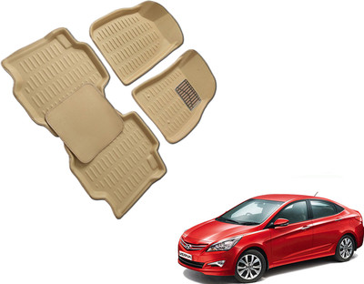 WolkomHome Plastic 3D Mat For  Hyundai Verna Fluidic(Beige)