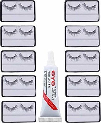 AVEU false eyelashes 10 pcs and 1 pcs eyelash glue (Eye combo)(11 Items in the set)