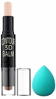 AVEU Concealer Bronzer Highlighter Stick 3D Contour Balm Shadow Base Cosmetic Face Primer Makeup Cream Waterproof Stick(2 Items in the set)