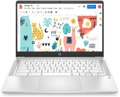 HP 14a Celeron Dual Core - (4 GB/64 GB EMMC Storage/Chrome OS) 14a- na0002TU Chromebook(14 inch, Ceramic White, 1.46 kg)
