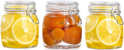 Sv Enterprise Glass Grocery Container  - 1500 ml(Pack of 3, Clear)