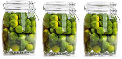 Sv Enterprise Glass Grocery Container  - 1150 ml(Pack of 3, Clear)