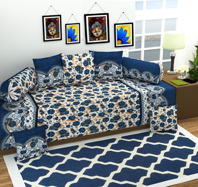Udeek Polycotton Floral Diwan Set(Multicolor)
