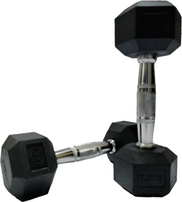 SRIDAYA HEX DUMBBELL 25KG (2PCs X 2.5Kg) Fixed Weight Dumbbell(2.5 kg)