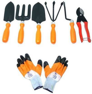 IBEX Gardening Tools Set with Heavy Cutter & Gloves Combo Garden Tool Kit Garden Tool Kit(7 Tools)