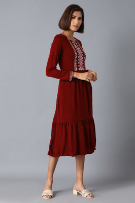 W Flared/A-line Gown(Red)