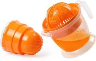 ZIPSOME Plastic 2-in-1 Nano Fruit Juicer for Orange & Grapes Juicer with Strainer and Container Hand Juicer(Orange)