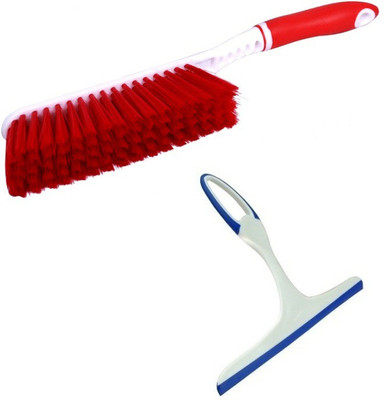 De-Ultimate Carpet / Car Seat / Mats / Bed Cleaning Hard & Long Bristles Brush And Window No Plastic Wet and Dry Brush(Multicolor)