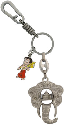 HANDSOME ISK High quality both side lord Ganesh face tajmahal with cartoon chota bheem and Locking Hook Full Metal. Key Chain