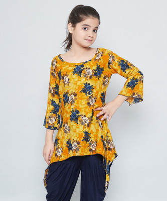 TINY TOON Girls Casual Rayon A-line Top(Multicolor, Pack of 1)
