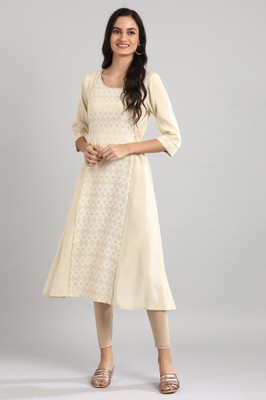 Aurelia Women Printed A-line Kurta(White)