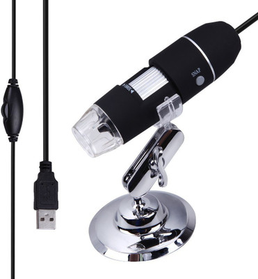 RuhZa Portable USB Digital Microscope 40X-1000X Electron Microscope Silver Bracket Mini Microscope Endoscope Camera Magnifier with Stand-(EPL-585IM) Led Light(Black)
