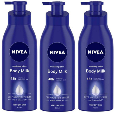 NIVEA Nourishing Lotion Body Milk With Deep Moisture Serum And 2x Almond Oil for Very Dry Skin(1200 ml)
