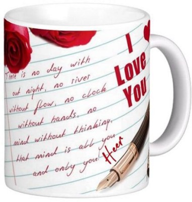 Exocticaa I Love You Heer Romantic Message 81 Ceramic Coffee Mug(330 ml)