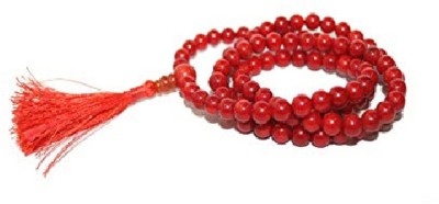 KUNDLI GEMS Coral Beads Mala Natural stone Red Coral / Moonga Precious stone's Astrological and Fashionable for women & men Coral Stone Chain