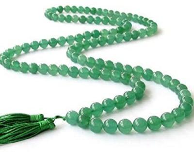 KUNDLI GEMS Emerald Mala Natural Precious Panna Beads Stone's Astrological & Fashionable for unisex Emerald Stone Chain