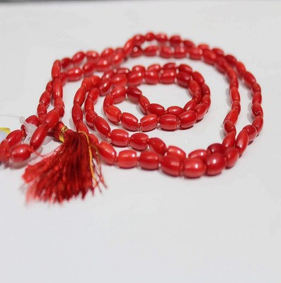 KUNDLI GEMS Coral Mala Natural Precious Coral / Moonga Beads Astrological and Fashionable For wear for unisex Coral Stone Chain