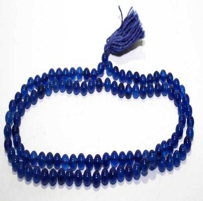 KUNDLI GEMS Blue Sapphire / Neelam Beads Mala Natural Astrological & Fashionable for unisex Sapphire Stone Chain