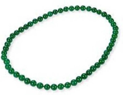 KUNDLI GEMS Emerald / Panna Precious Beads Mala Natural Stone's Atrological & fashionable for unisex Emerald Stone Chain