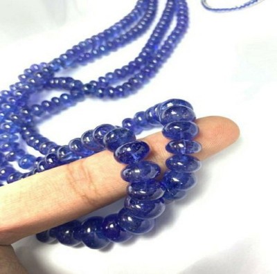 KUNDLI GEMS Blue Sapphire Mala Natural Precious Beads Mala Astrological & Fashionable for unisex Sapphire Stone Chain