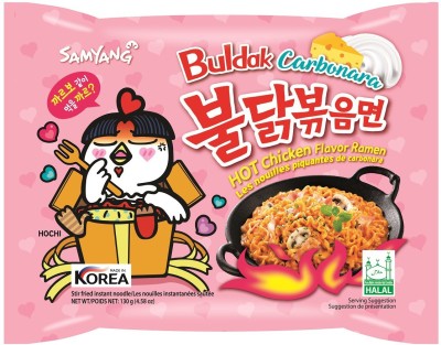 Samyang Buldak FIRE CHICKEN CARBONARA (Pack of 5) Ramen Instant Noodles Non-vegetarian(5 x 140 g)