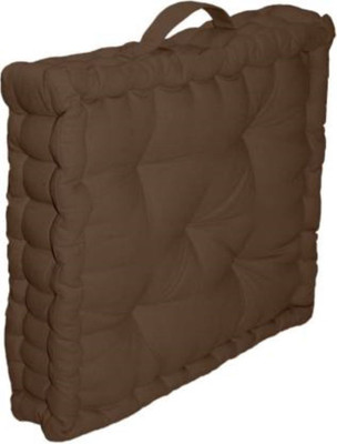 EDEN INDIA Cotton Solid Floor Cushion Pack of 1(Brown)