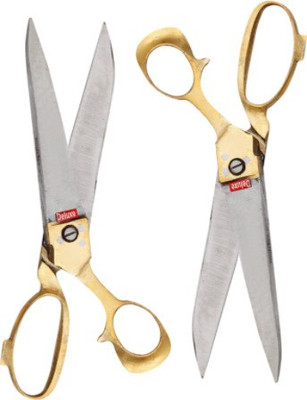 SBTs Tailoring Scissors with Golden Brass Handle ( Set of 2 Scissors(Set of 2, Silver)