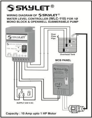 SKYLET WLC-110 water level controller for Single Phase wit 20 Meter wire with three sensor Wired Sensor Security System