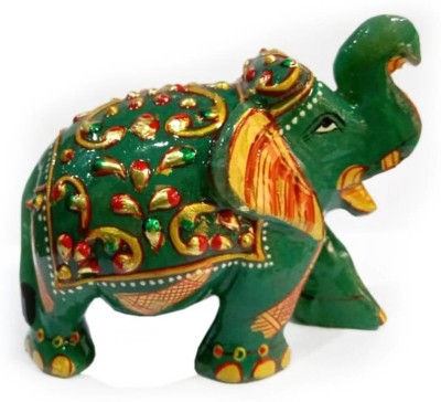 pinkcity creation The elephant considered a strong symbol of luck,wisdom,health and loyalty.And it also can be a healing,reiki,chakra stone for meditation or yoga. Decorative Showpiece  -  5.08 cm(Stone, Multicolor)