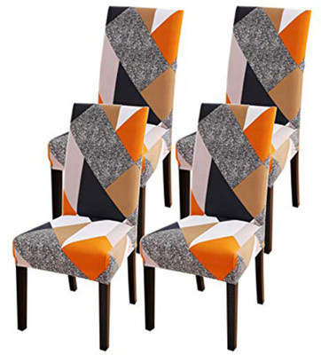 HOUSE OF QUIRK Polyester Abstract 1 Seater Chair Cover(Multicolor Pack of 4)