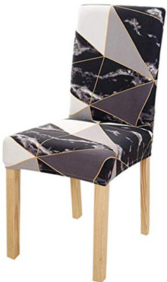 HOUSE OF QUIRK Polyester Abstract 1 Seater Chair Cover(Black Pack of 1)