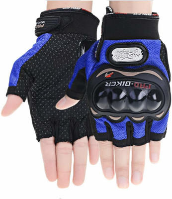 GymWar Half Finger Hand Gloves for Bike Riding, Sports, Gym Gloves Riding Gloves(Blue)