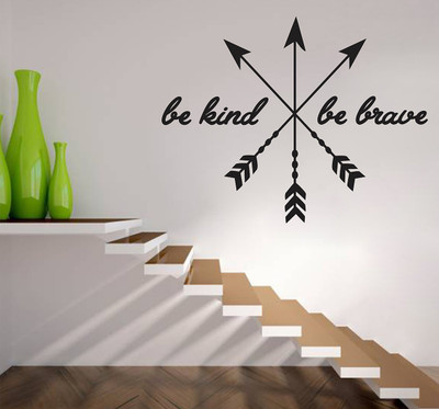 Littlebuds 80 cm Be Kind Be Brave Wallsticker Removable Sticker(Pack of 1)