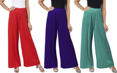 Buy That Trendz Flared Women Red, Purple, Green Trousers