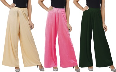 Buy That Trendz Flared Women Beige, Pink, Green Trousers