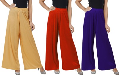 Buy That Trendz Flared Women Brown, Orange, Purple Trousers