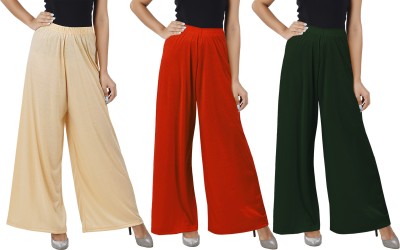 Buy That Trendz Flared Women Beige, Orange, Green Trousers