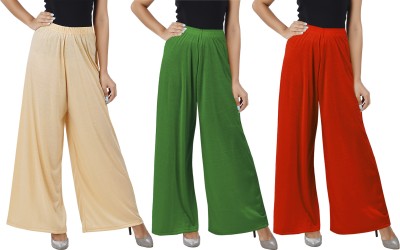 Buy That Trendz Flared Women Beige, Green, Orange Trousers