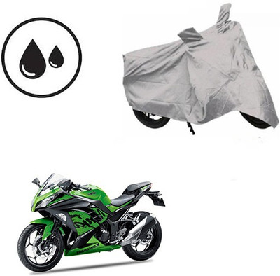 SRENTERPRISES Waterproof Two Wheeler Cover for Kawasaki(Ninja 300, Silver)