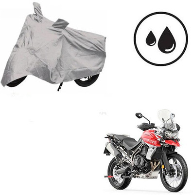 SRENTERPRISES Waterproof Two Wheeler Cover for Triumph(Tiger 800 XCA, Silver)