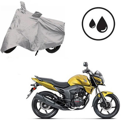 SRENTERPRISES Waterproof Two Wheeler Cover for Honda(CB Trigger, Silver)