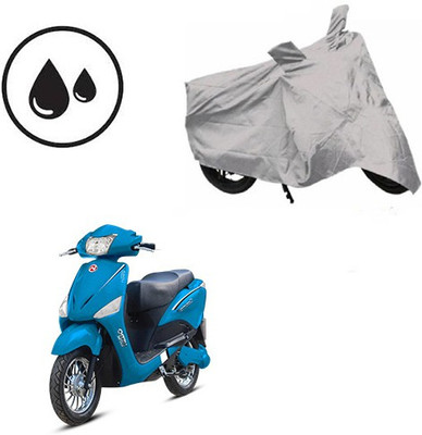 SRENTERPRISES Waterproof Two Wheeler Cover for Hero(Electric Optima, Silver)
